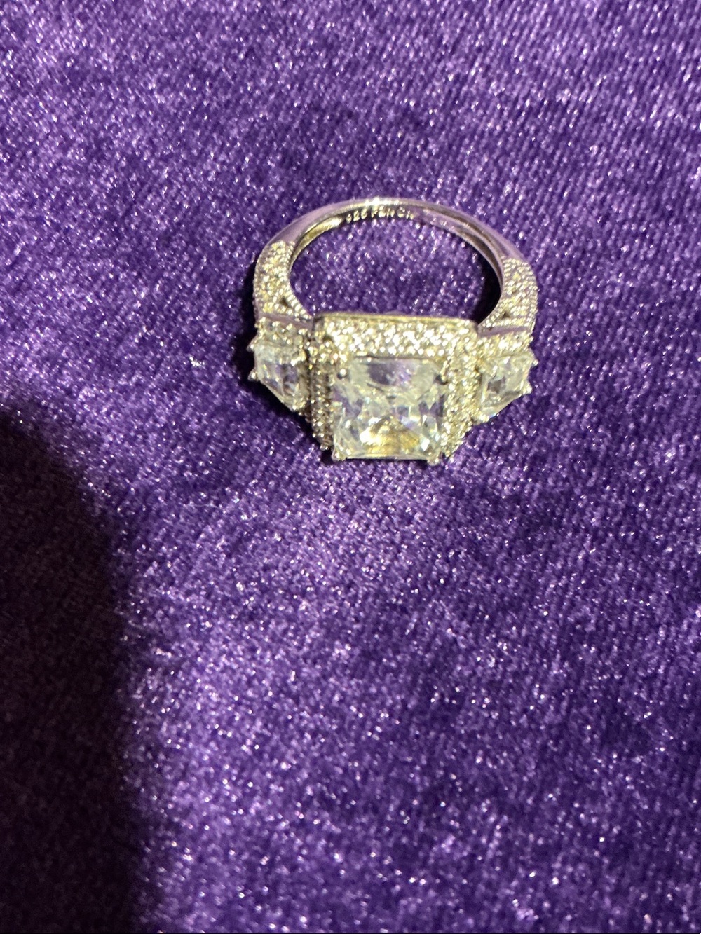 Sparkling Clear Cubic Zirconia Halo Ring - Women Jewelry